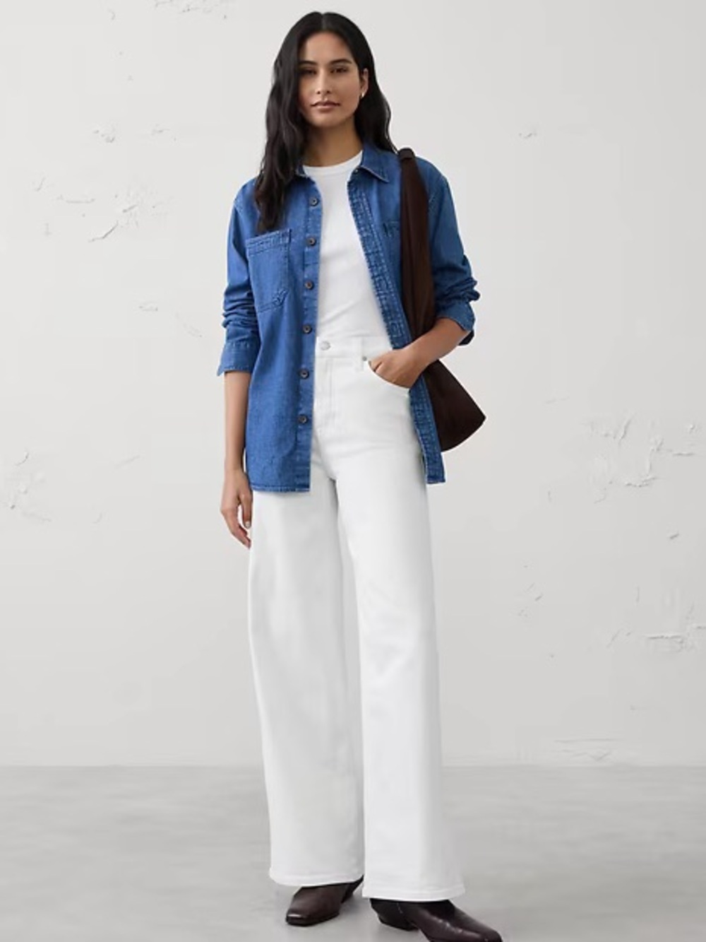 NWT! Banana Republic White High-Rise Wide-Leg Jean - Multiple Sizes 🩷